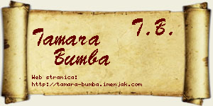 Tamara Bumba vizit kartica